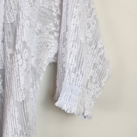 Boston Proper Lace Embellished White Top Size Small NWOT boho Summer Vacation - Picture 5 of 9